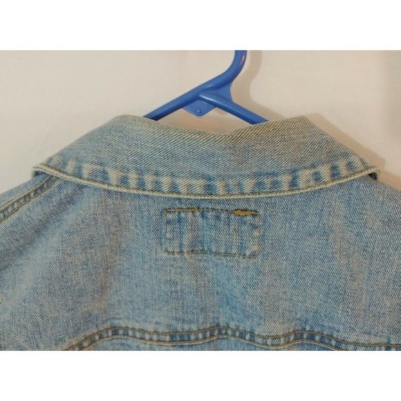 Vintage Breaker Jeans Denim Jacket Vest Button Front Size Large Cropped/Frayed - Picture 5 of 7